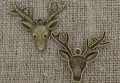 [ś07424] Zawieszka metalowa mała głowa renifera 31*37mm w kolorze brązu