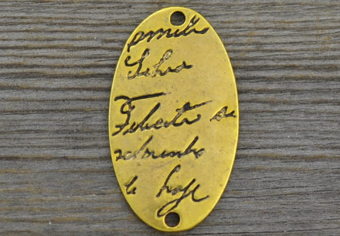 21207 Element ozdobny łącznik owalny w kolorze starego złota