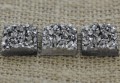 [04632] Kaboszon brokatowy druzy szary 12*12mm
