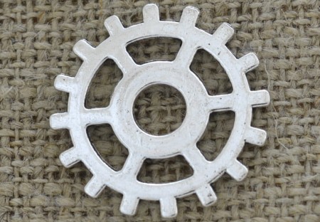 [312221] Element ozdobny steampunk tryb w kolorze srebrnym 25mm