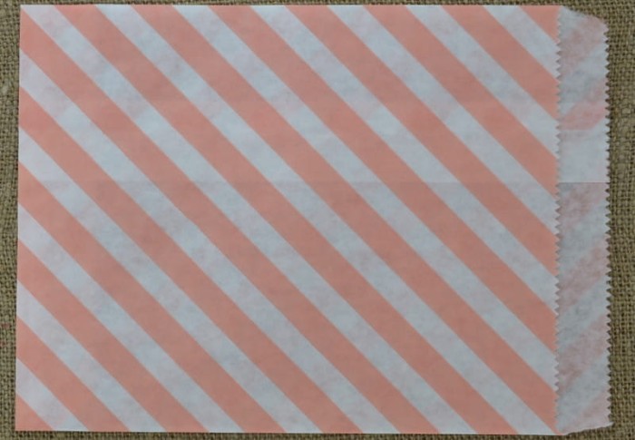 73452 Torebka papierowa zebra biało-brzoskwiniowa 2szt