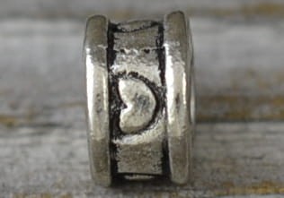 312118 Koralik modułowy przekładka w kolorze starego srebra