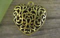 10803 Zawieszka duża serce ażurowe w kolorze brązu