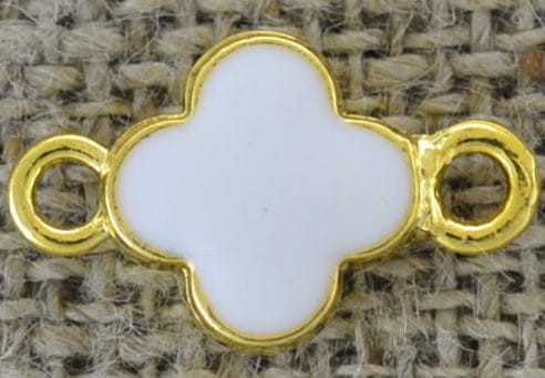  21272 Element ozdobny łącznik emaliowany biały