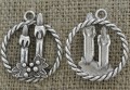[ś07419] Zawieszka metalowa mała stroik 31*26mm w kolorze srebrnym 