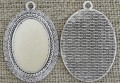 30183 Ozdobna baza medalionu w kolorze srebrnym na kaboszon 30*20mm