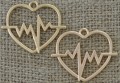 Zawieszka mała serce ekg kolor złota