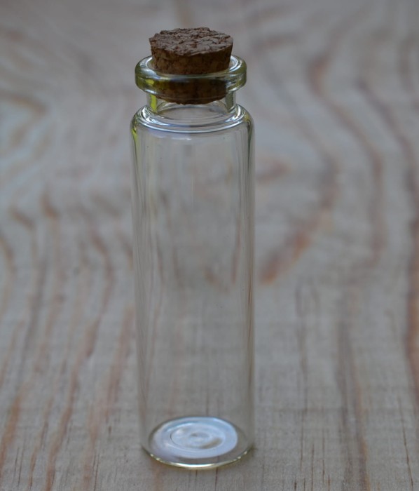 Buteleczka szklana fiolka duża do przechowywania koralików