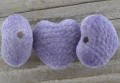 702484 Koralik akrylowy zamszowy serduszko 23*25mm fioletowe