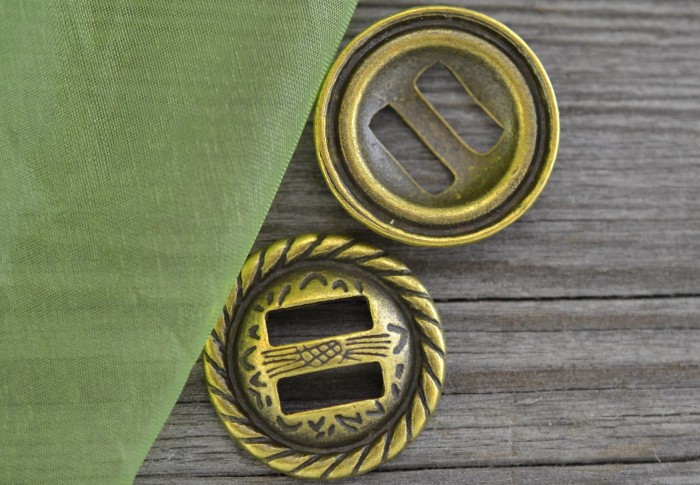 {11247} Element ozdobny guzik w kolorze brązu