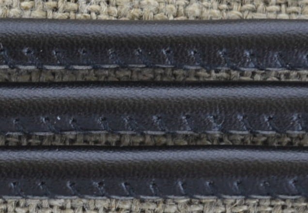 73753 Rzemień skórzany szyty 5mm w kolorze czarnym 50cm