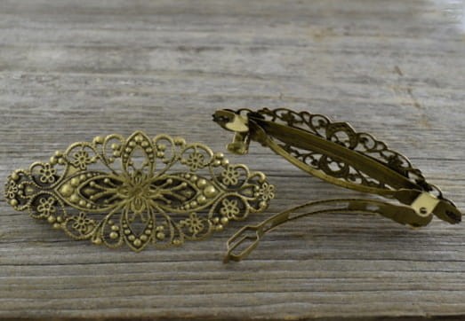 10507 Ozdobna baza spinki ażurowa w kolorze brązu