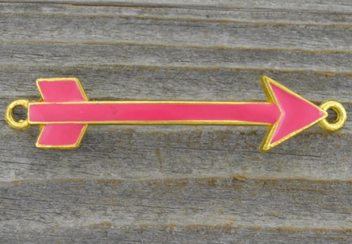 Element ozdobny łącznik strzałka emaliowana różowa