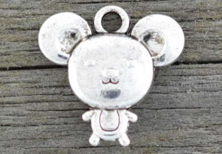 [307129] Zawieszka mała myszka kolor srebra 2szt