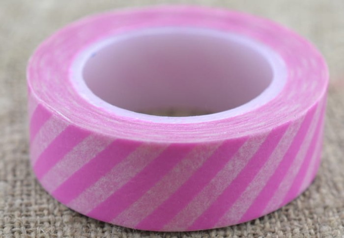 606022 Taśma papierowa samoprzylepna washi tape różowa 10m