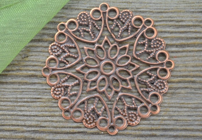 -1208 Element ozdobny ażurowy w kolorze miedzianym 35mm