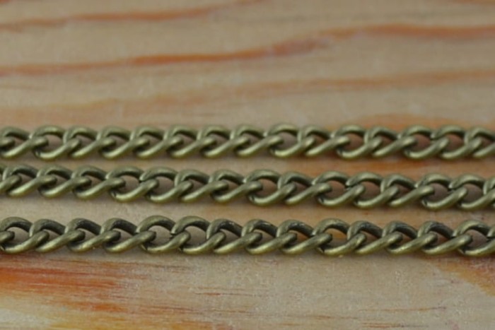 {11129} Łańcuszek pancerka 6,5*4,5mm mocny brąz 