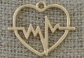 Zawieszka mała serce ekg kolor złota