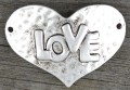 31229 Łącznik serce duże LOVE w kolorze ciemnego srebra