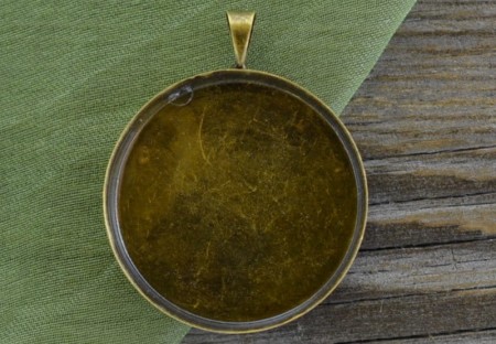 [10180] Baza medalionu kolor brąz na kaboszon 25mm