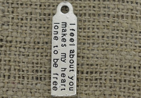 [307399] Zawieszka z napisem I feel... srebrna