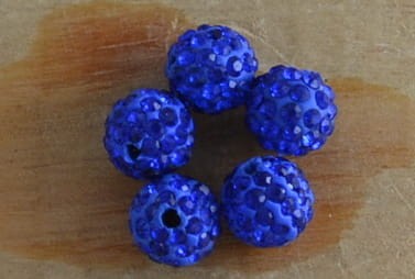 {90603} Koralik cyrkoniowy niebieski 10mm