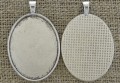 30178 Klasyczna baza medalionu w kolorze srebrnym na kaboszon 40*30mm