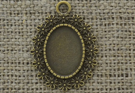 [10156] Baza medalionu brąz na kaboszon 18*13mm