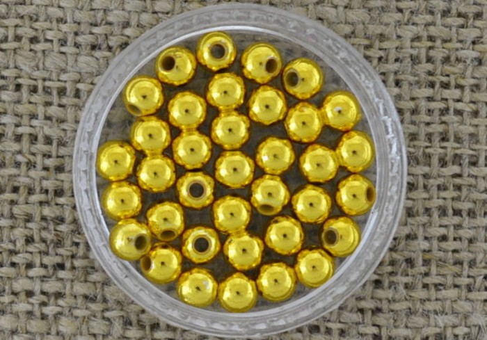 702422 Koralik akrylowy perełka złota 4mm 150szt