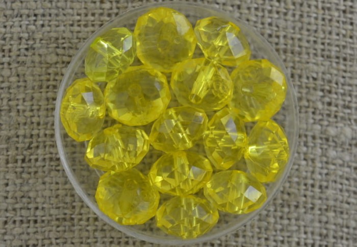 Koralik akrylowy 12x8mm żółty 10szt