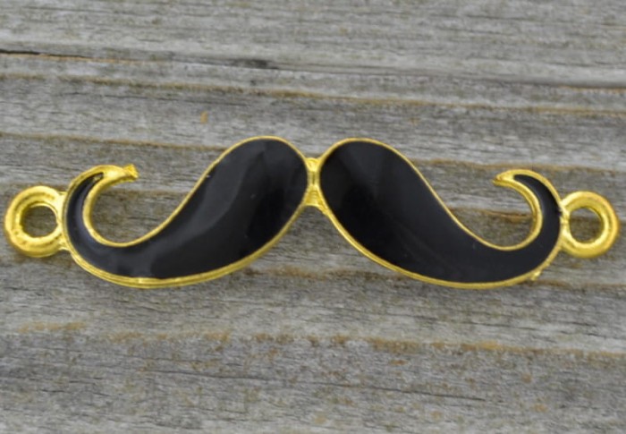 21231 Element ozdobny łącznik wąsy emaliowane w kolorze czarnym 