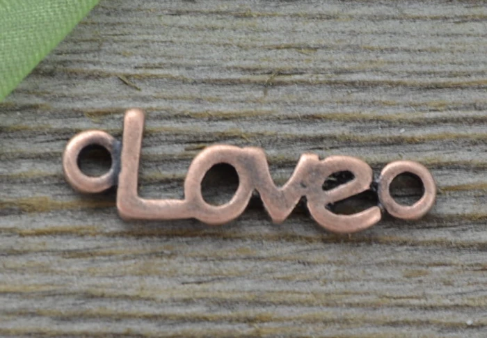 -1212 Element ozdobny łącznik love w kolorze miedzianym