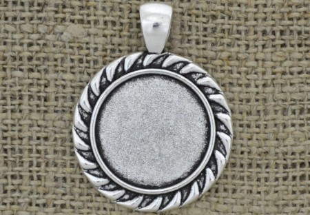 [301130] Baza medalionu srebrna na kaboszon 20mm