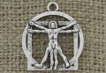  [307475] Zawieszka kolor srebrny człowiek witruwiański