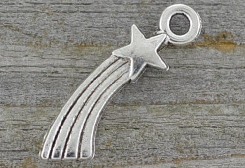 ś0797 Zawieszka Gwiazda Betlejemska 20*5mm w kolorze starego srebra 4szt
