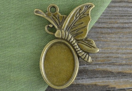 [10143] Baza medalionu brąz na kaboszon 14*11mm