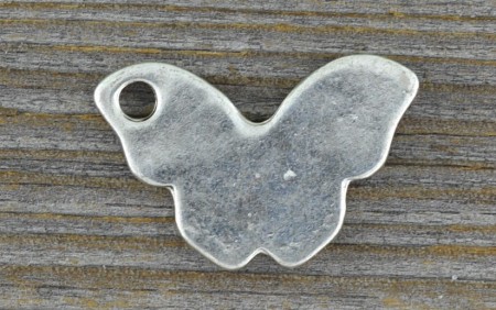 [30730] Zawieszka motylek płaski kolor srebra 2szt