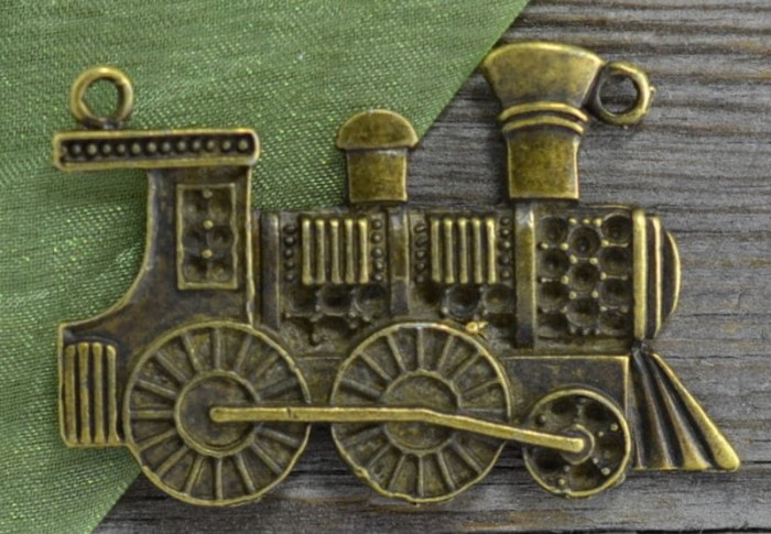 10874 Zawieszka duża lokomotywa w kolorze brązu