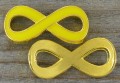 Element ozdobny łącznik znak nieskończoności emaliowany żółty
