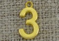 Zawieszka mała cyferka "3" kolor złota