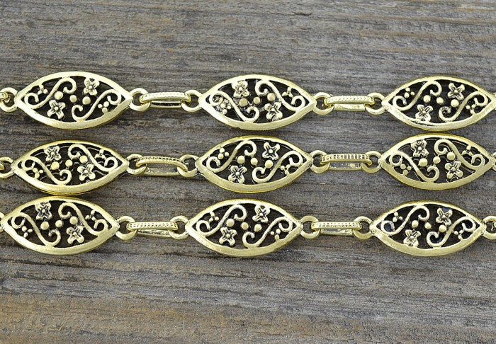  21116 Łańcuszek anchor ozdobny 27*11mm w kolorze brązu 10cm 