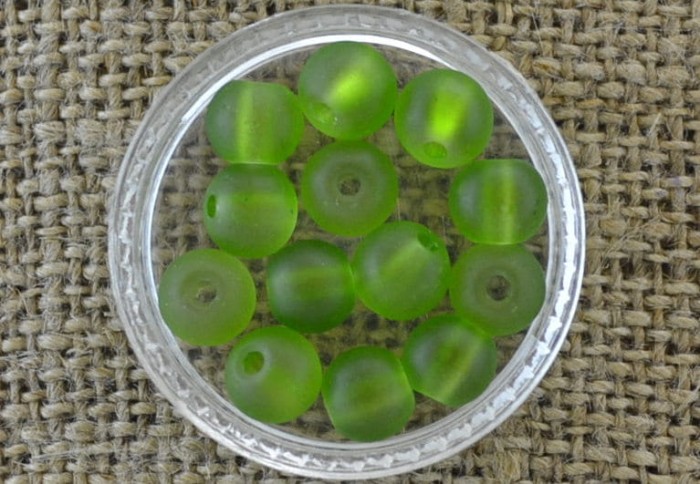 701226 Koralik szklany perełka 6mm zielona