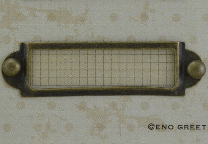 k0602 Ramka na etykietę podłużna 52*14mm w kolorze brązu