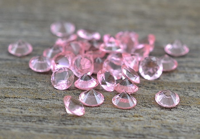 550162 Cyrkonie diamenciki duże 5mm bladoróżowe 4szt