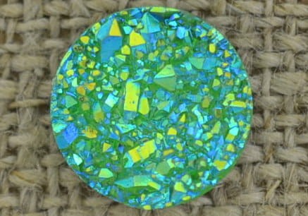 [04647] Kaboszon brokatowy druzy zielony 12mm