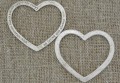 312158 Element ozdobny serduszko z napisami w kolorze srebrnym