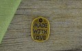 10759 Zawieszka mała Made with love w kolorze brązu 4szt