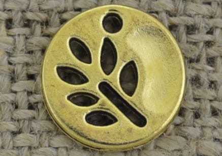 [20732] Zawieszka mała moneta drzewko w kolorze złotym