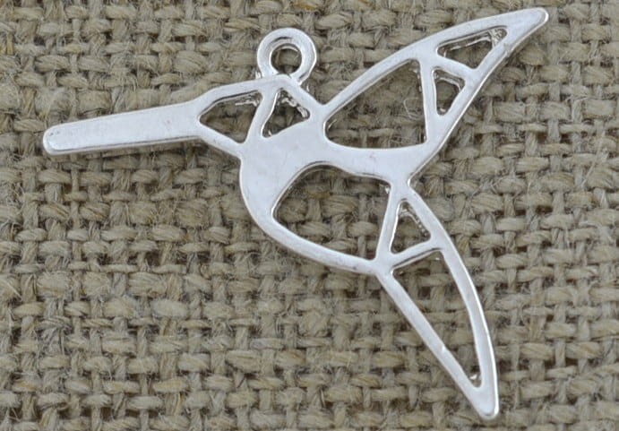 Zawieszka ptak origami kolor srebrny