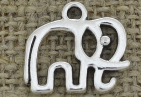 [307469] Zawieszka słoń kolor srebrny 2szt